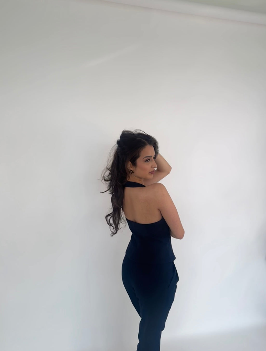 The Navy Halter neck Waistcoat