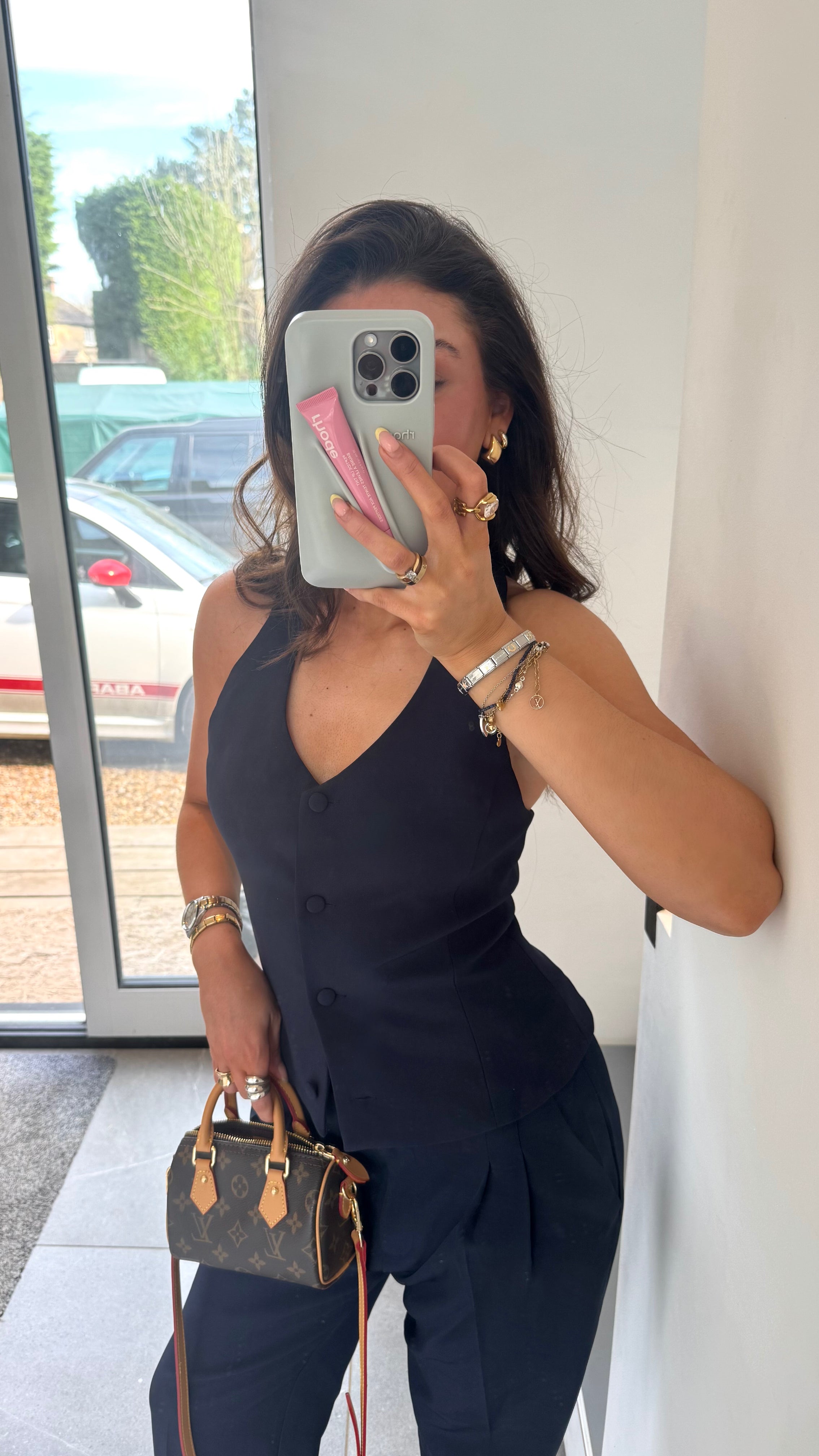 The Navy Halter neck Waistcoat