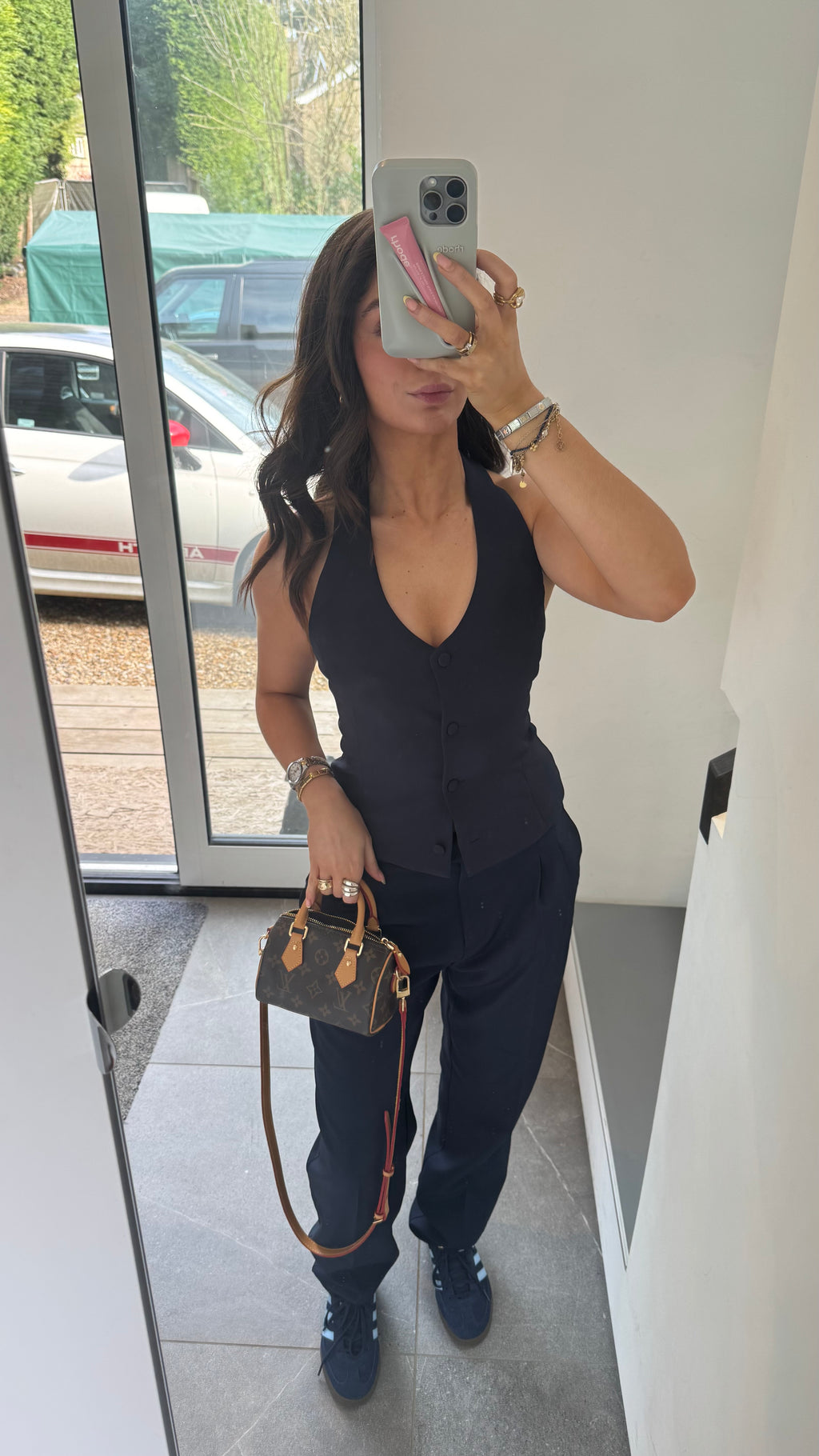 The Navy Halter neck Waistcoat